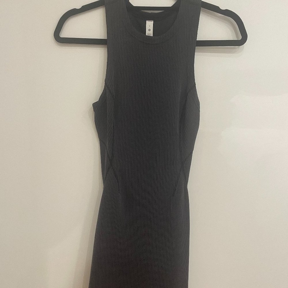 Ribbed Softstreme Slim-Fit Tank Dress color black size 2